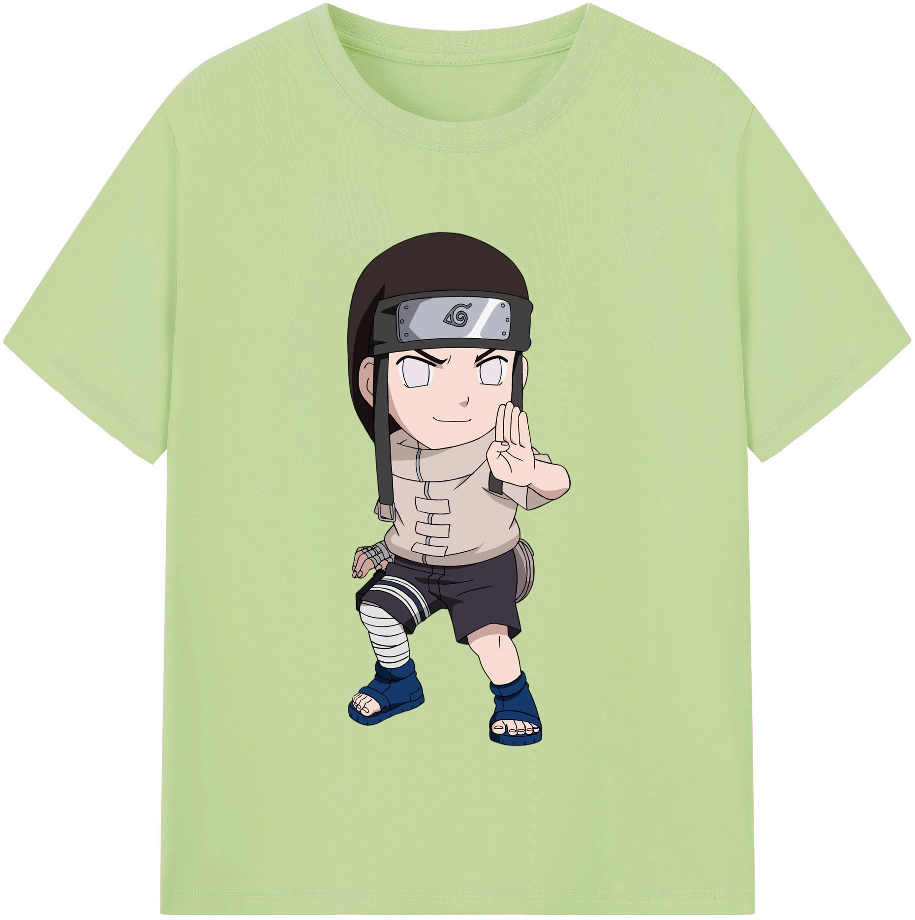 （画像用） NARUTO -ナルト- 日向ネジ Hyūga Neji 綿100％半袖Tシャツ（フロントプリント）